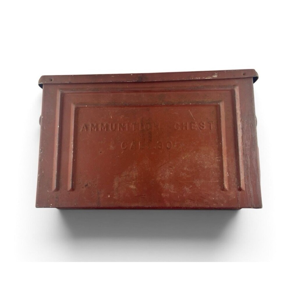RARE WWII US Army T4E1 .30 Cal Ammunition Chest Box D35299 Flaming Bomb w Gasket